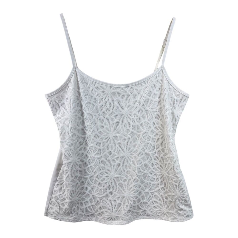 New York & Company White Lace Cami Tank Top Womens Large NWOT